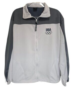 1482 USA Olympics Made in USA 90's Activewear Full Zip Jacket Sz.XL Mens